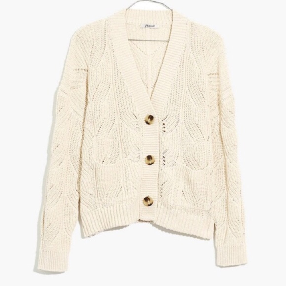 Madewell Hillview Cardigan w/ fisherman details